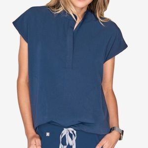 Figs  Mandarin Collar scrub top